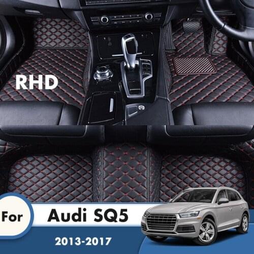 RHD Custom Car Floor Mats For Audi SQ5 2017 2016 2015 2014 2013 Auto Interiors Accessories Pad Heel Foot Mat Pedal Carpets Cover