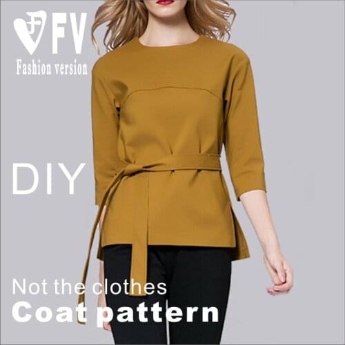 Big-brand blouse pattern womens mid-sleeve jacket cutting drawings 1:1 clothing pattern BWT-75