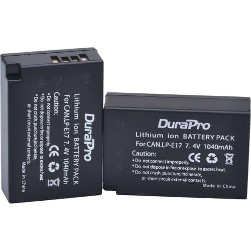 2pc LP-E17 LPE17 LP E17 7.4V 1040mAh Rechargeable Li-ion Battery for Canon EOS Rebel T6i 750D T6s 760D M3 800D 8000D Kiss X8i