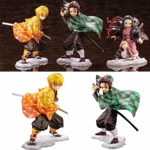 Devils Blade Anime Figure Kamado Tanjirou Nezuko PVC Demon Slayer Action Figure Kimetsu No Yaiba Model Toys Face Changing Dolls