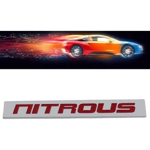 Chrome Red NITROUS for Engine Fender Trunk Lid Emblem Decal Badge Sticker