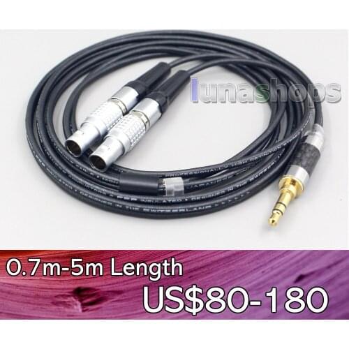 LN007143 2.5mm 3.5mm 4.4mm XLR Black 99% Pure PCOCC Earphone Cable For Focal Utopia Fidelity Circumaural Headphone