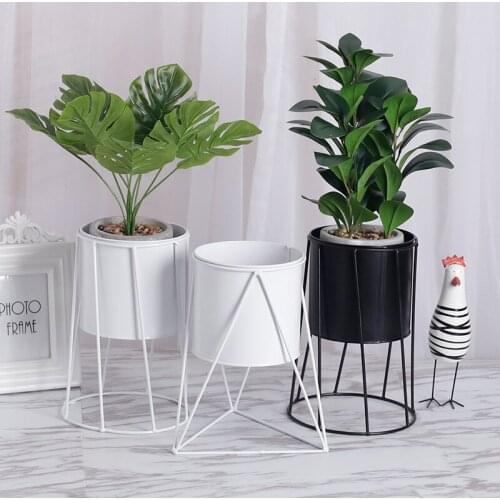 Creative INS Iron Art Flower Pot Display Stand Holder Metal Plant Vase With Shelf Rack Home Garden Decor
