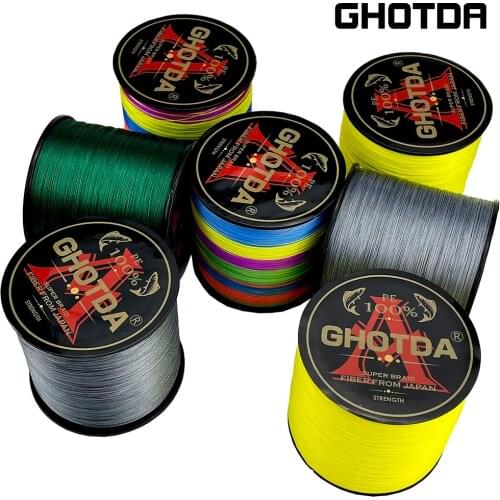 GHOTDA New X12 300M 500M PE Fishing Line 12 Strand Reverse Spiral Tech Multifilament Strong Carp Fishing Line 25-135LB