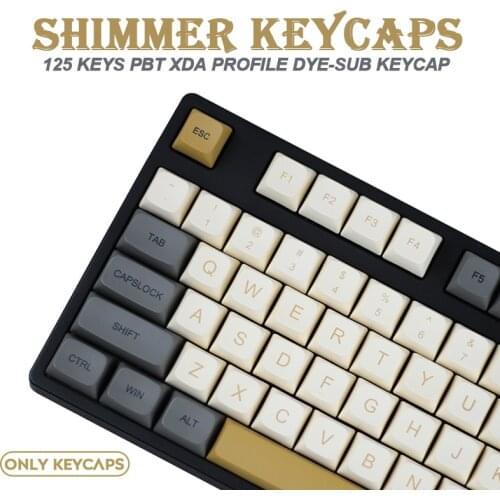 Shimmer 125 keys xda profile DYE-SUB keycaps mechanical keyboard retro Personalized set For Cherry MX Switch 60 64 87 108 Layout