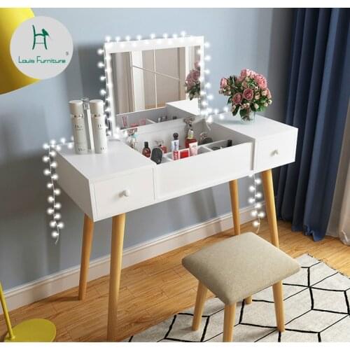 Louis Fashion Dressers Bedroom Mini Modern Minimalist Multifunctional Flip Up Table Scandinavian Mini Makeup Stool