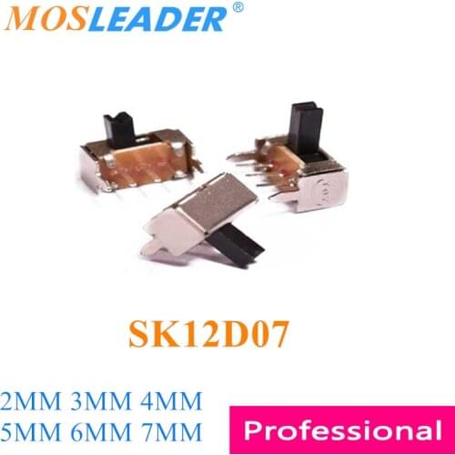 Mosleader 1000pcs SK12D07 DIP 3P 5P 3 Pin 5 Pin 2T 2 Travel SK12D07VG 2MM 3MM 4MM 5MM 6MM 7MM Length SK-12D07 Side Slide switch