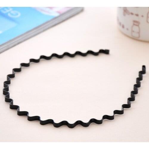 Mens Women Black Wavy Hair Head Hoop Band Sport Headband Hairband Hair Accessories Universal Wash Hair Band Headwear Supplies