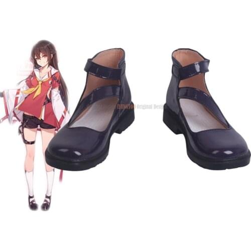 Hakurei Reimu Shoes Cosplay Touhou Project Reimu Hakurei Cosplay Shoes Purple Boots Custom Made Unisex