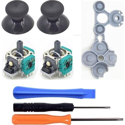 2sets Original 3D Analog Sensor Joystick Rocker+ Joystick Cap + Silicone Conductive Pad +Tools For XBOX ONE Wireless controller