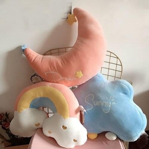 Nordic Lovely Cartoon Plush Toys Girl Heart Rainbow Pillow Sofa Cushion Crib Childrens Room Decoration Sofa Cushion Decoration