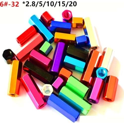 6#-32 Hexagon Colour Aluminum Alloy Studs Pillars Standoff Spacers Screw For Electric RC Toy Car Model Airplane