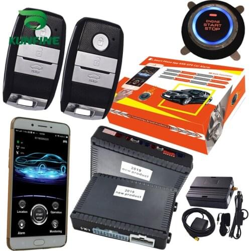 GPS Car Alarm System Push Button Start Passive Keyless Entry Remote Car Engine Start Stop Supporte Android and ios System 688KI