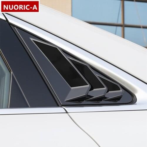 Car Styling Black Rear Window Triangle Panel Decoration Cover Shutters Stickers For Audi A3 2021 Sedan Exterior Accessories