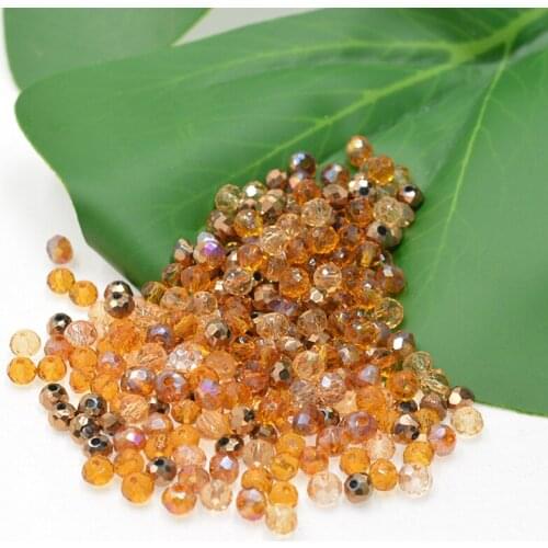 Coffee Mixed Czech Loose Rondelle Crystal Beads for Jewelry Making Diy Needlework Color Spacer Faceted Glass Beads Wholesale