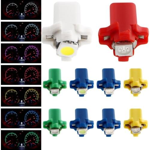 20PCS B8.5 5050 LED Dashboard Warning Indicator Bulbs Instrument Lamps 12V 24V Interior Gauge Light For Cars Auto Vehicle
