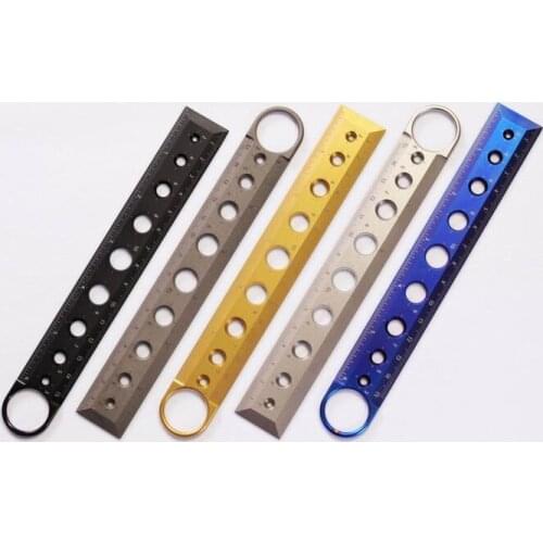 Titanium Defense Ruler Drawing Ruler Rotary Ruler 15CM Measuring Rule Defence EDC Tool