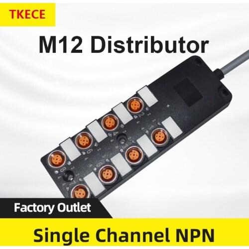 TKECE Leaded 8-bit M12 sensor splitter junction box central distributor splitter box NPN single channel