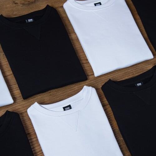 O-Neck Hoodie White Pullover Crew Neck Mens Cotton Casual Solid Black Pure Cotton Solid Color Top Bottom