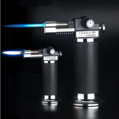 Outdoor BBQ Torch Turbo Cigar Lighter Spray Gun Jet Butane Lighter For Kitchen 1300 C Fire Windproof Lighter Gadgets For Man