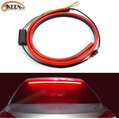 OKEEN Universal Car Red LED Rear 3rd Brake Strip Driving Warning Light Flexible Turn Signal Flowing Light Waterproof LED Car Lig