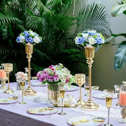 Metal Wedding Centerpieces Vase, Metal Trumpet Vase, Road Lead for Wedding Party Dinner Centerpiece Event for Anniversary Ceremo