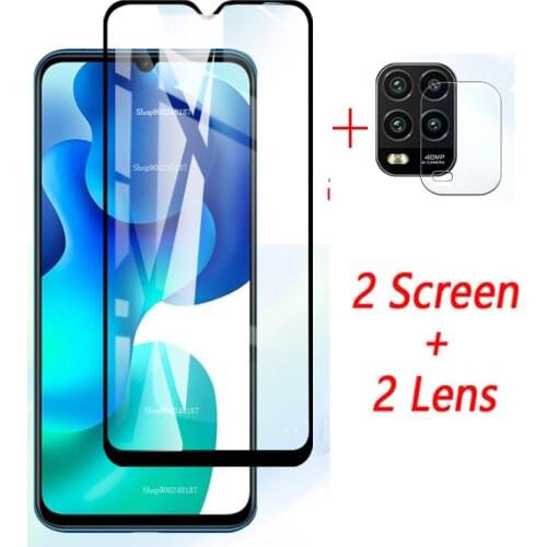 4-in-1 Camera + Tempered Glass For Xiaomi Mi 10 Lite 5G Protective Glass Screen Protector Glass On Xiaomi Mi 10 Lite Lens Film