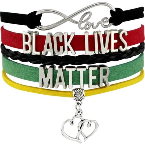 Black Lives Matter Charm Bracelets Infinity Heart Women Men Unisex Fashion Jewelry Drop Shipping