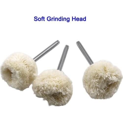 URAN 10pc Wool Polishing Brush Dremel Accessories 3 / 2.35 mm Shank Grinding Wheel Soft-Polishing Head Working with Rotary Tool