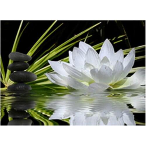 2019 5D diamond Painting Lotus flower Cross Stitch diy diamond embroidery flowers diamonds wall stickers home decor love gift zx