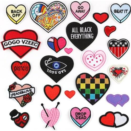 3pcs/lot Love heart patch embroidered cute cartoon patches Applique Ironing Clothing Supplies Decorative Patches For Clothing