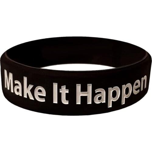 300pcs Motivational Gifts Make It Happen Silicone Bracelets Rubber Wristbands Free Shipping by DHL