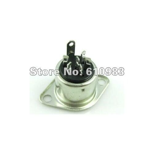 5 pieces/lot) 6pin DIN female to male 2 hole panel mount connector adapter