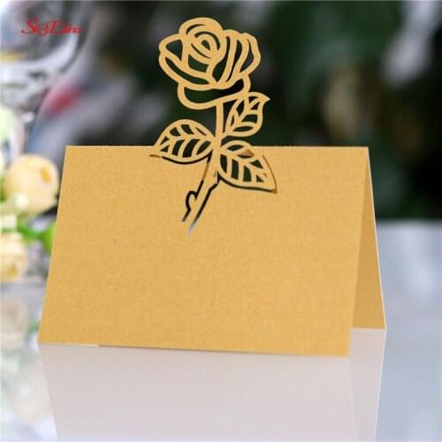 50pcs/Pack Wedding Party Table Name Place Cards Favor Decor, Guest Seating Escort Name Cards for Wedding Party Decoration 5Z