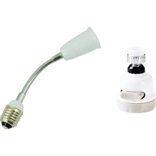 2 Pcs Accessories: 1 Pcs 360 Rotary Faucet Booster Kitchen Filter Water Saving Device & 1 Pcs Light E27 Amp Bulb All Direction E