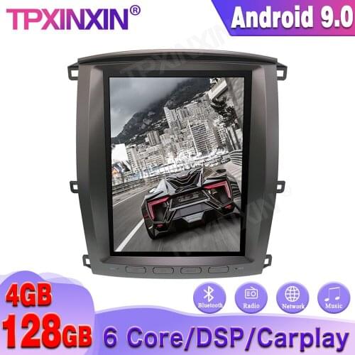 4+128G Android 9.0 For TOYOTA LAND CRUISER LC100 2003+ Tesla Style Car GPS Navigation Stereo Head Unit Multimedia Player Carplay
