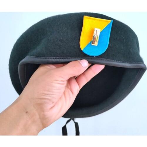 New US Army 8th Special Forces Group Wool Green Beret SECOND LIEUTENANT OFFICER RANK INSIGNIA Military Hat Cap 1963~1972