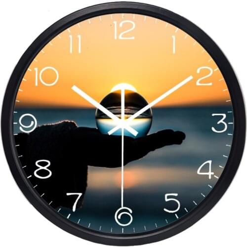 Water Droplets On The Hand Mapping The Nightfall Wall Clock Silent Wall Clock Home Decor Personalized Design Watch
