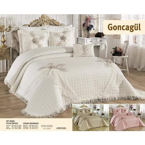 Elegant Double Embroidered Coverlet Set Bedspread Bed Cover Set Pillowcases Decorative Pillow Quality Bed Lining 4PCS GNCGL