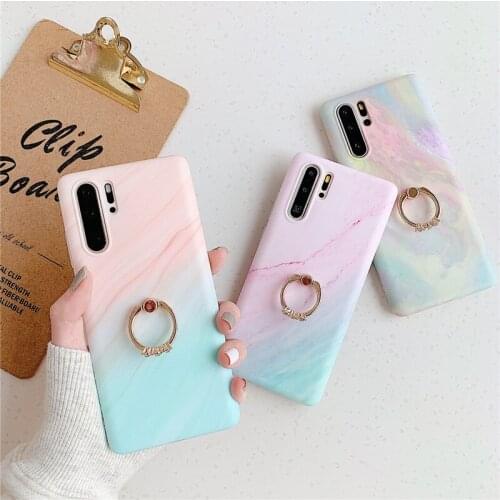 Gradient Marble Luxury Case for Samsung A51 A71 A50 A70 A40 A30S Case Cover for Samsung Galaxy Note 10 Plus Case Ring Holder TPU
