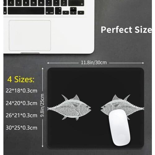 Bluefin Tunas In Love ( On Black ) Mouse Pad DIY Print Cushion Bluefin Tuna Tuna Fish Atlantic Bluefin Tuna