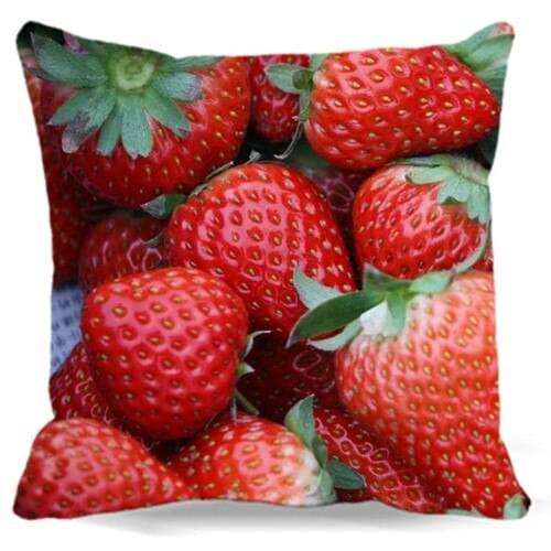 Strawberry Red pepper Sunflower Rice Home Textile bedding square pillow cover cotton polyester for home hotel car sofa decor