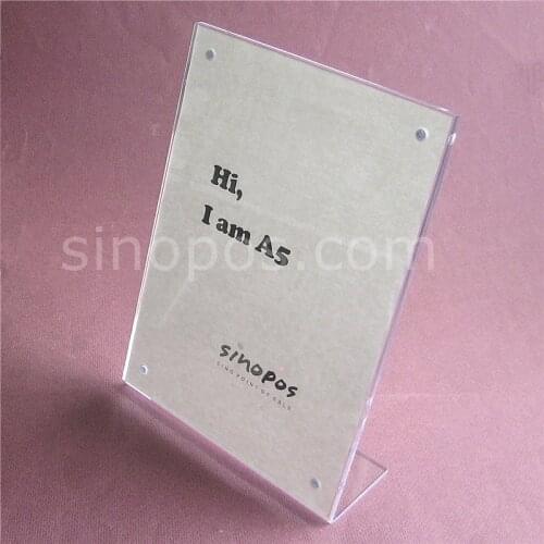 Magnetic L-slanted Acrylic Photo Stand A5 A4, clear plastic frame tag card poster sign holder table counter desktop L-display