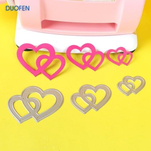 3pcs linked hearts stencil metal Cutting dies for DIY papercraft projects Scrapbook Paper Album greeting cards paper cards deco