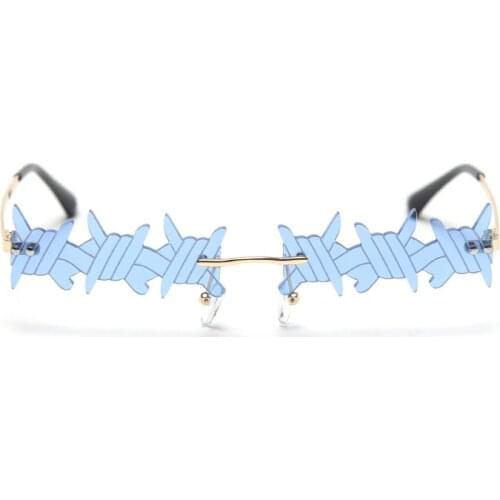 Fashion Rimless Twine Sunglasses Ladies Retro Transparent Ocean Lens Glasses Men High quality Sunglasses Shade Driver Goggles