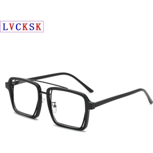 New 2019 Fashion Square Myopia Glasses Women Men Ultralight Double Beam transparent spectacle Frame Prescription Eyeglasses N5