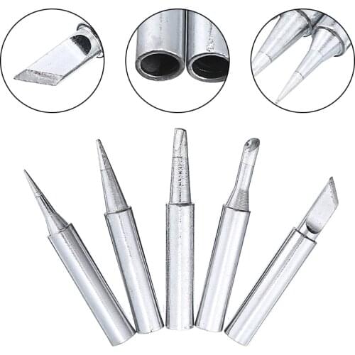 5pcs 900M-T Soldering Iron Metal Soldering Iron Head Set Lead-free Solder Tips Welding Head Soldering for Welding Rework Tool