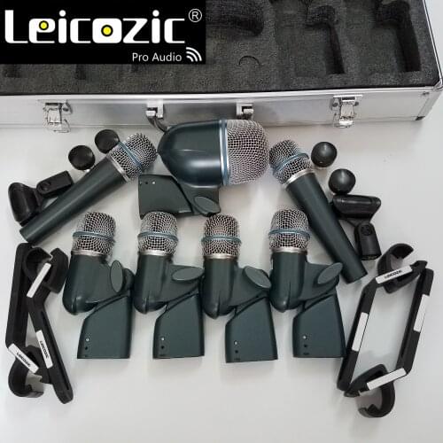 Leicozic Drum Microphone Kit Beta dmk7 Drum Mic Kit Instrument 2xBeta 57A 1x Beta 52A 4xBeta 56A microphones instrumental Mic