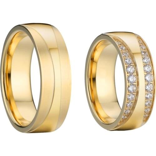 Custom Big Alliance Love wedding band couple rings set for men and women