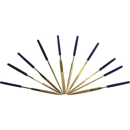 New 10Pcs Titanium Diamond Coating Needle Flat File Set Metal Working Craft Tool GXMA
